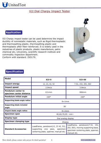 United Test Dial display Charpy, Izod impact tester