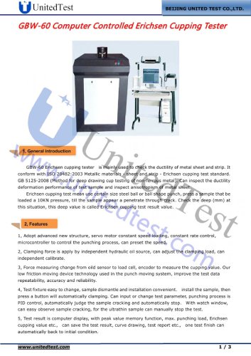 United Test Erichsen Cupping Tester