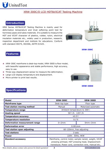 United Test VST tester for plastic ASTM D1525