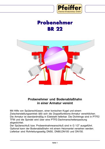 Bottom drain Ball Valve with sampling factility