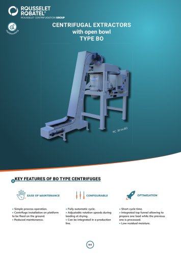 Centrifugal extractors with open bowl type BO