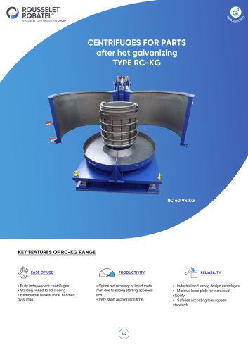 Centrifuges for parts after hot galvanizing type RC-KG