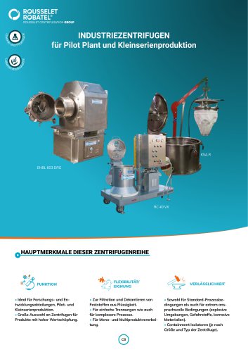 Industriezentrifugen für pilot plant und kleinserienproduktion