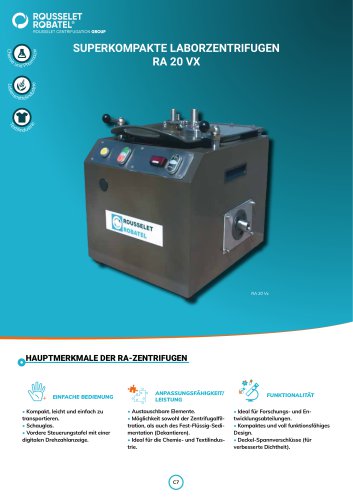 Superkompakte laborzentrifugen RA20