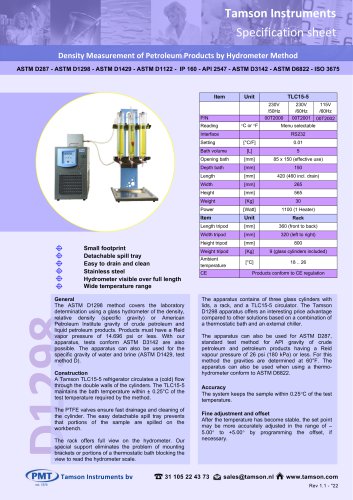 ASTM D1298 density apparatus