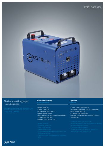 Electrical hydraulic power unit - battery driven