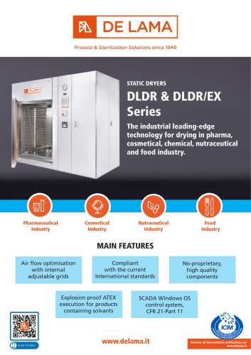 DLDR and DLDR/V Hot Air Dryers and Static Dryers Under Vacuum series