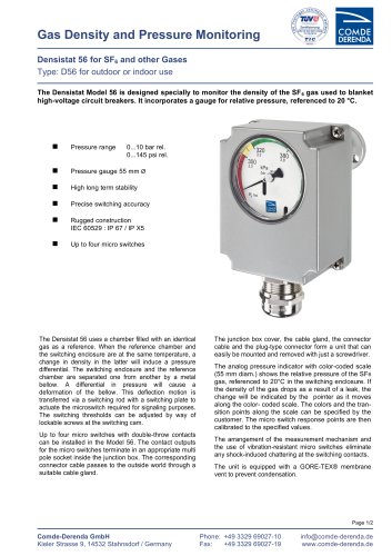 D56 - Gas Density and Pressure Monitoring