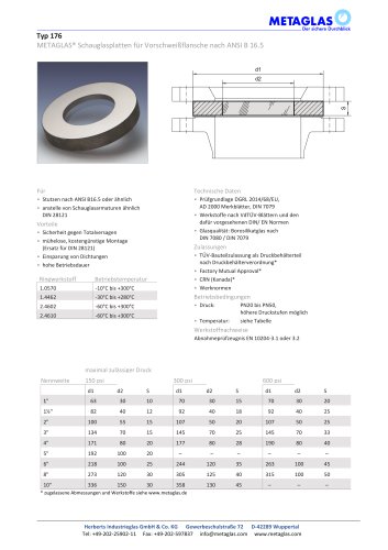 METAGLAS® TYPE 176 SIGHT GLASS