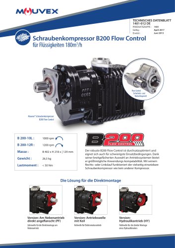 Schraubenkompressor B200 Flow Control