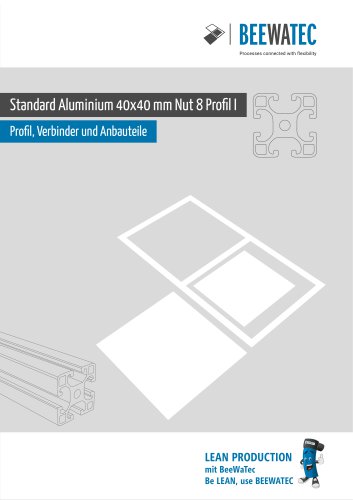 Vierkant-Aluminiumsystem 40x40 (Nut 8)