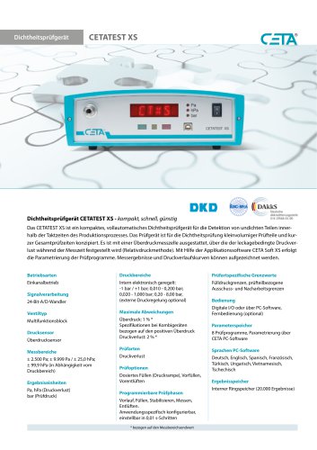 CETA Dichtheitsprüfgerät CETATEST XS - kompakt, schnell, günstig