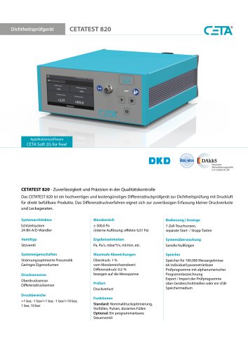 Dichtheitspr&uuml;fger&auml;t CETATEST 820