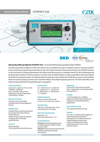 Massendurchflusspr&uuml;fger&auml;t CETATEST 625
