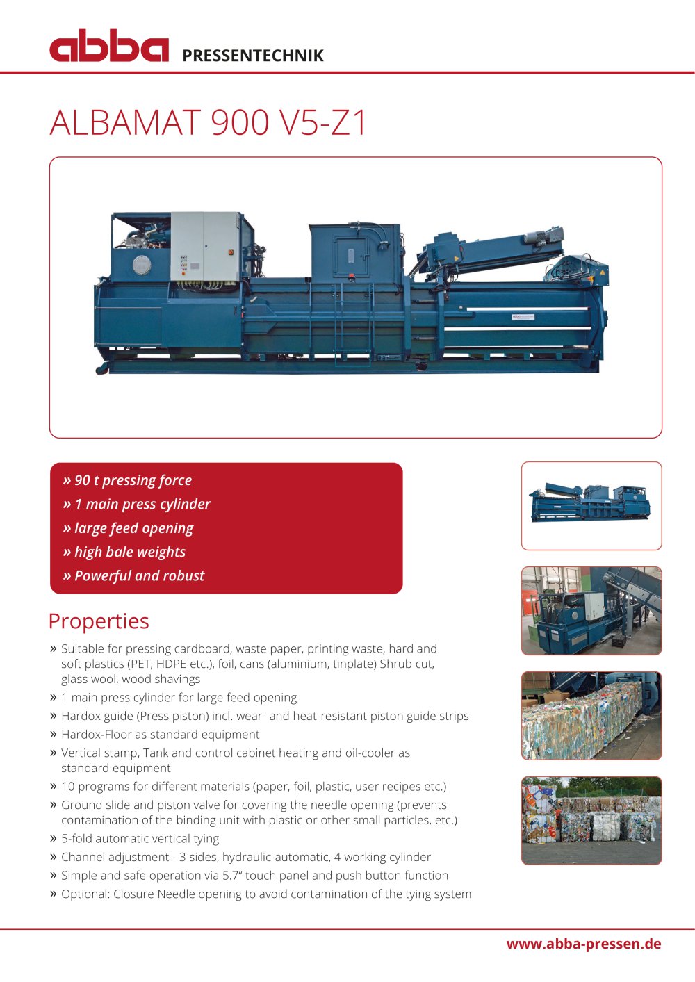 ALBAMAT 900 V5-Z1 - abba-Pressen Vertriebs GmbH & Co KG