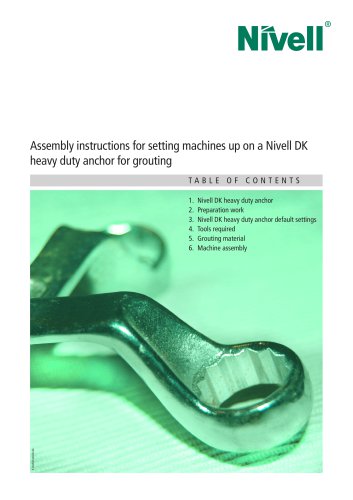 Assembly instructions for setting machines up on a Nivell DK heavy duty anchor for grouting