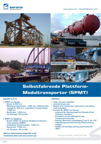 Selbstfahrende Plattform- Modultransporter