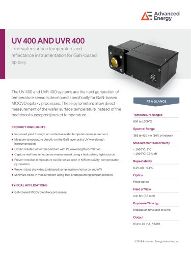 UV 400 Pyrometer Datasheet