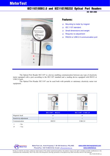 Optical port reader IEC1107/USB 2.0