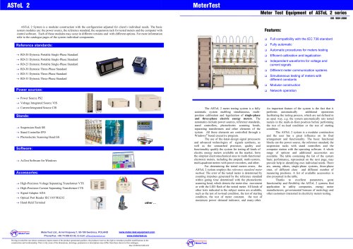 Single-phase meter test equipment of ASTeL 1.2