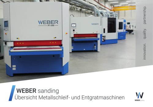 WEBER sanding - &Uuml;bersicht Metallschleif- und Entgratmaschinen
