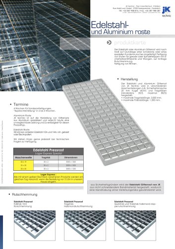 Edelstahl- und Aluminium Gitterroste