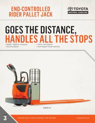 END-CONTROLLED RIDER PALLET JACK