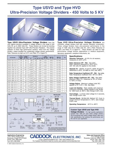 High Performance Resistor Networks:Type USVD