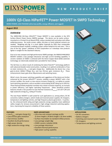 1000V Q3-Class HiPerFET? Power MOSFET In SMPD Technology