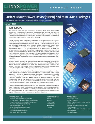 Surface Mount Power Device(SMPD) and Mini SMPD Packages