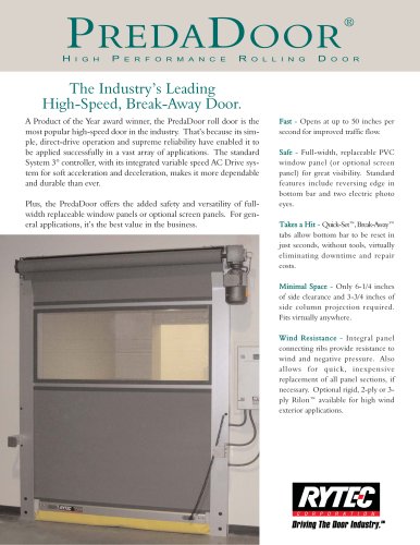 PredaDoor : High performance rolling door