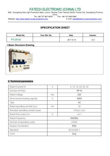 FATECH circuit breaker FTL20-32 for ac circuit