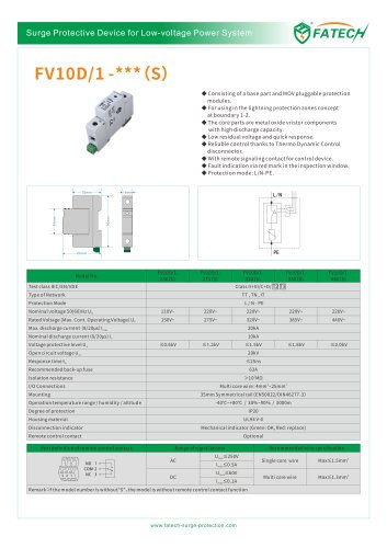 FATECH surge arrester FV10D/1-150 for class 3 power supply protection