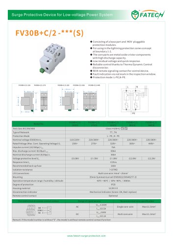 FATECH surge arrester FV30B+C/2-150 for protecting of power system