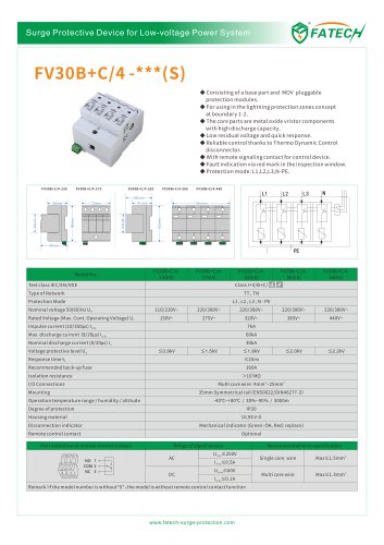 FATECH surge arrester FV30B+C/4-150 for protecting power supply