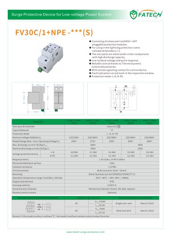 FATECH surge arrester FV30C/1+NPE-275 for ac 1 phase power supply