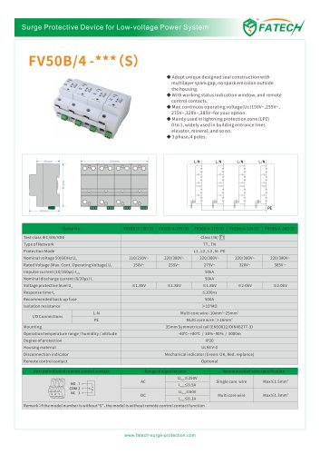 FATECH surge arrester FV50B/4-275 for AC power supply system