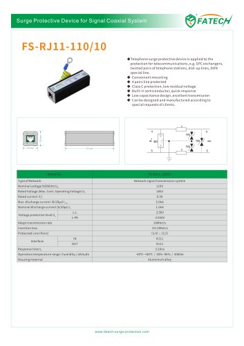 FATECH surge protector FS-RJ11-110/10 for telephone line protection