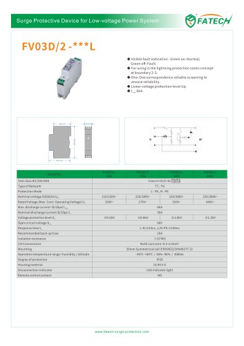 FATECH surge protector FV03D/2-275L with LED display