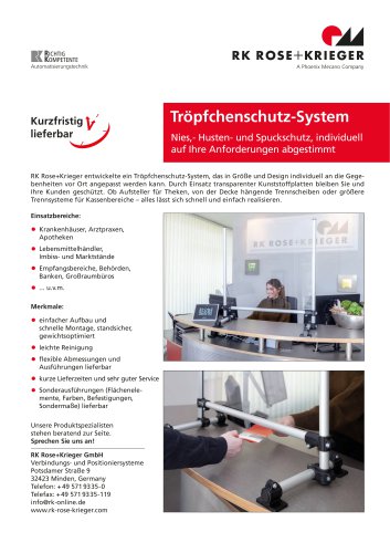 Hygieneschutz / Spuckschutz / Tröpfchenschutz