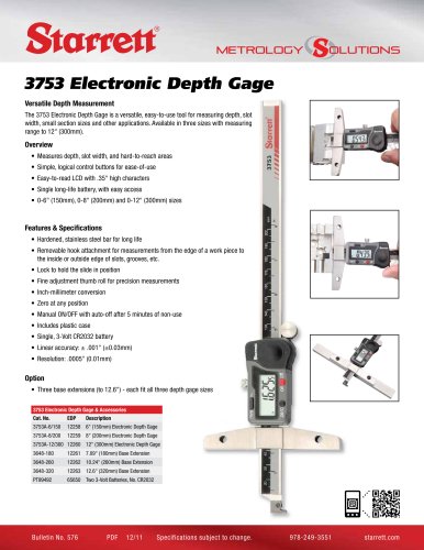 3753 Electronic Depth Gage