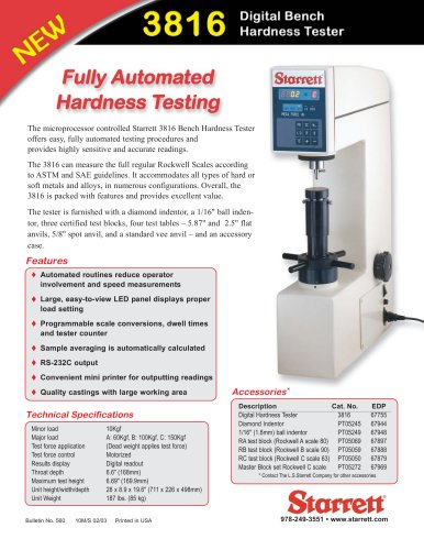 3816 DIGITAL BENCH HARDNESS TESTER