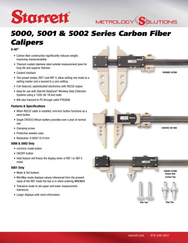 5000, 5001, 5002 FIBER CALIPERS