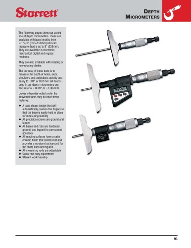 DEPTH MICROMETERS