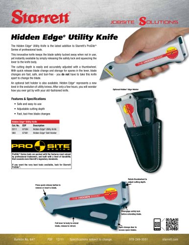 HIDDEN EDGE UTILITY KNIFE