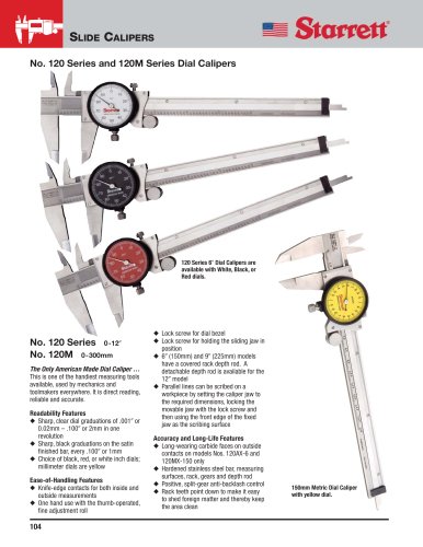 No. 120 Series and 120M Series Dial Calipers