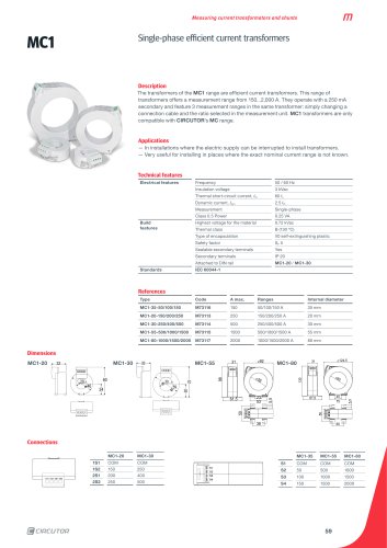 Single-phase efficient current transformers MC1