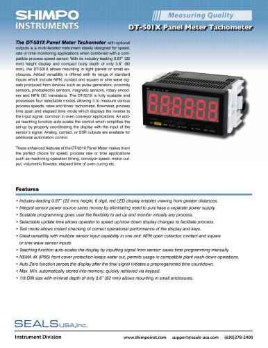 DT-501X Panel Meter Tachometer