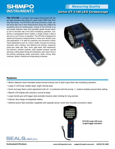 ST-5100 Handheld, LED Stroboscope with Integral Speed-Sensing Laser