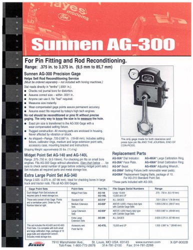 X-SP-9002: AG-300 Precision Gage